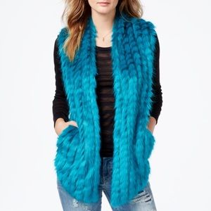 Brand new! Guess blue faux fur vest!!